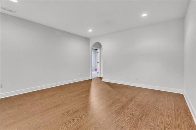 empty room featuring light wood-type flooring