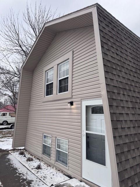 view of snow covered exterior