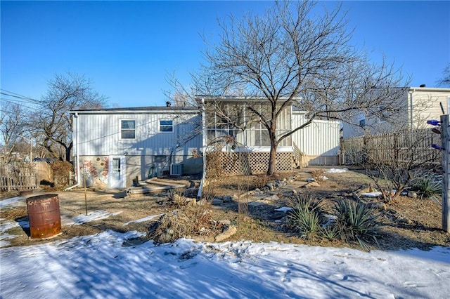 view of front of home with central AC unit