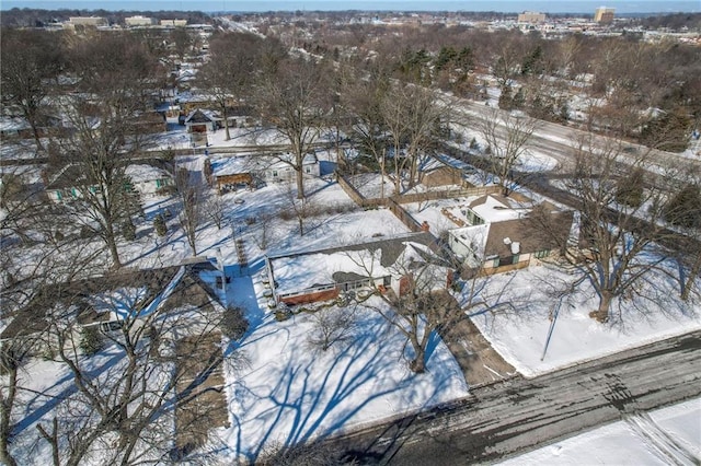 view of snowy aerial view