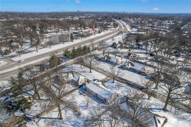 view of snowy aerial view