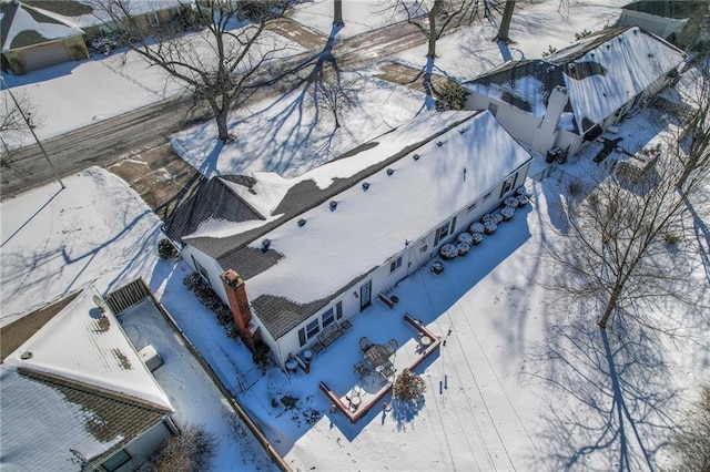 view of snowy aerial view