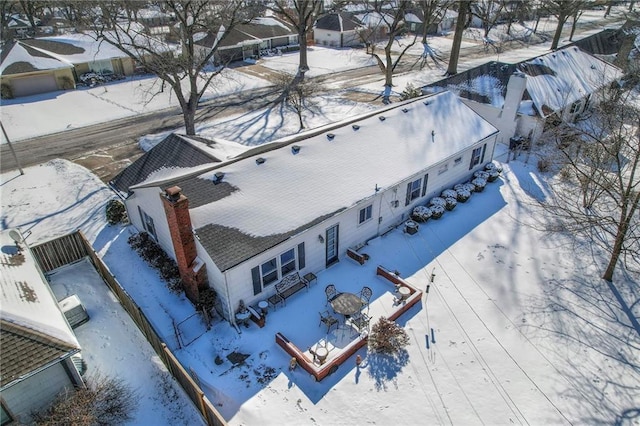 view of snowy aerial view