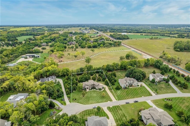 aerial view with a rural view