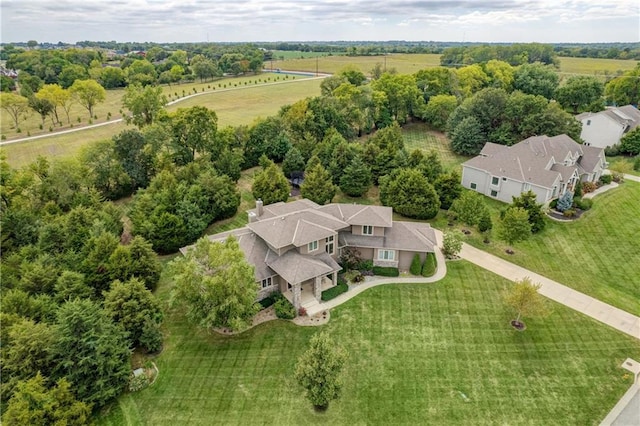 aerial view featuring a rural view