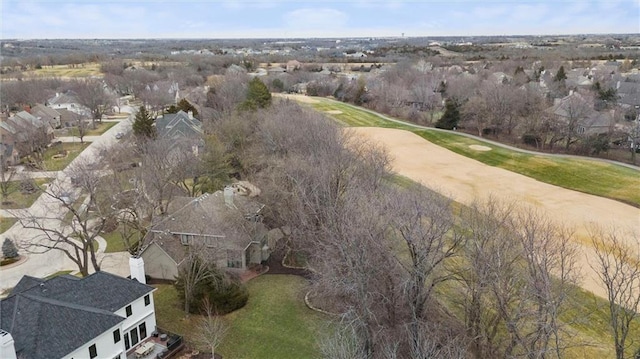 birds eye view of property with a residential view