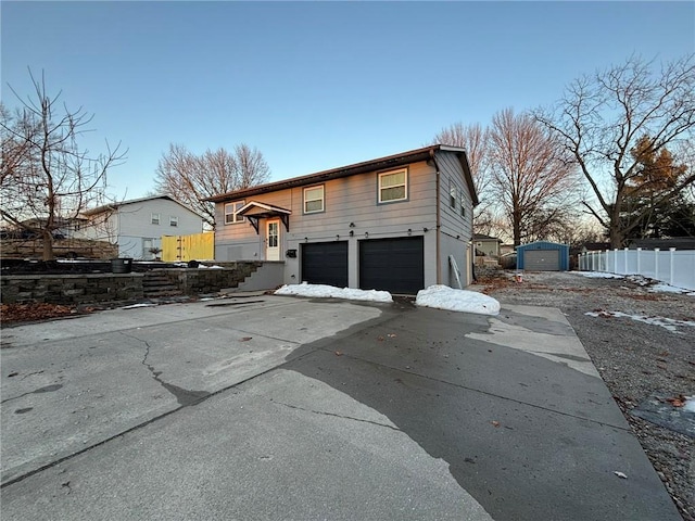 view of front of home featuring a garage