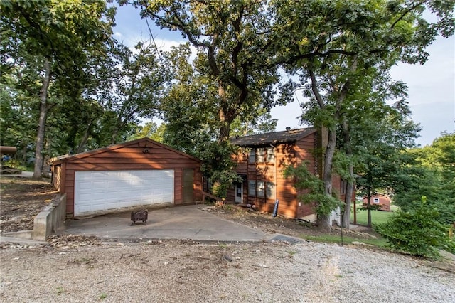 view of garage