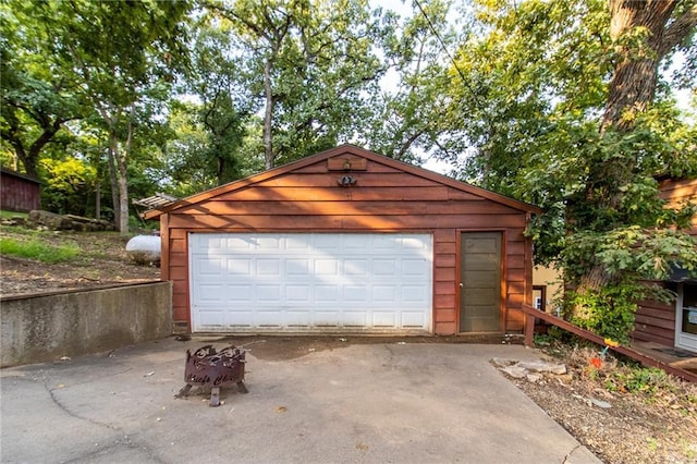 view of garage