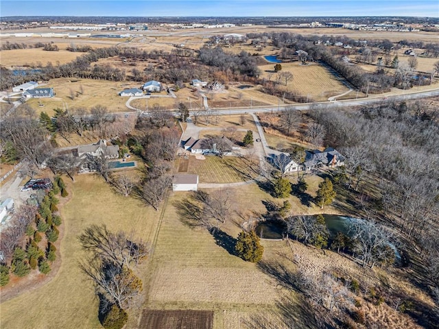 drone / aerial view featuring a rural view