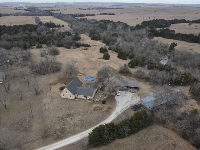 bird's eye view with a rural view