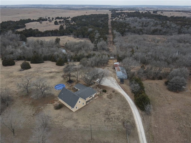 bird's eye view featuring a rural view
