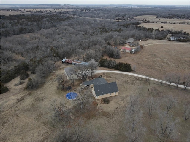 bird's eye view with a rural view