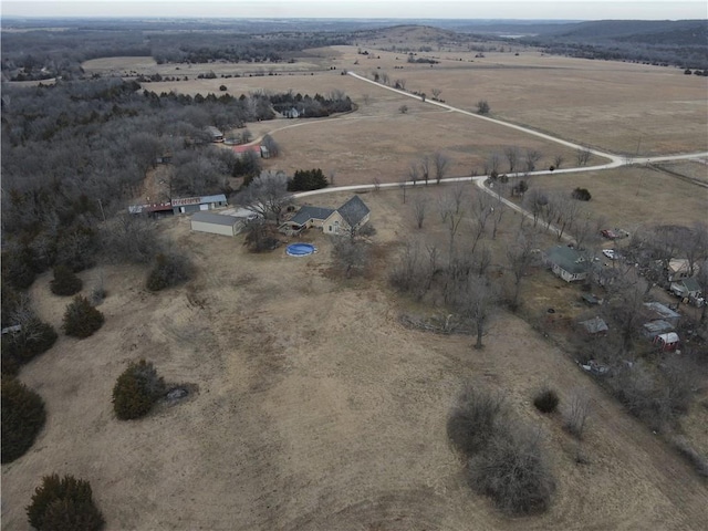 bird's eye view with a rural view