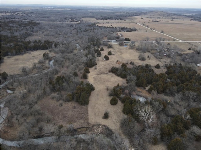 aerial view with a rural view