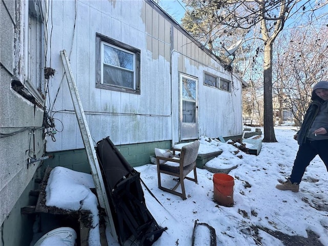 view of snowy exterior