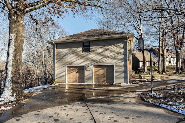 view of home's exterior featuring a garage