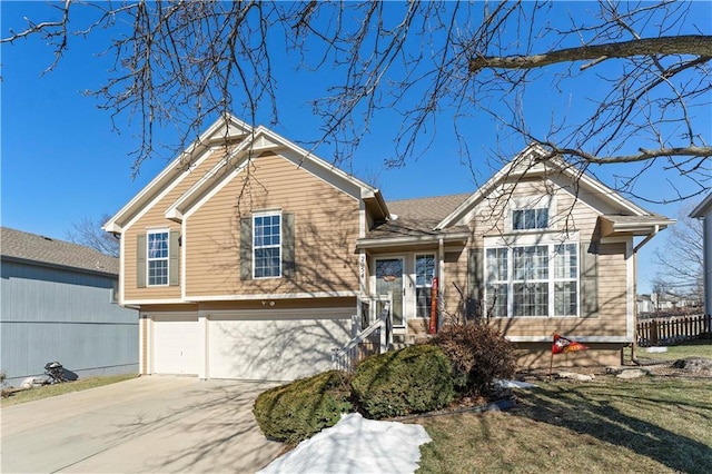 view of front of home featuring a garage