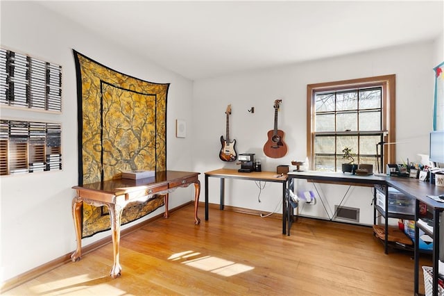 misc room with light wood-type flooring