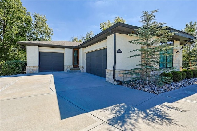 exterior space featuring a garage