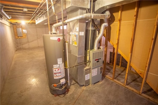 utilities with heating unit and water heater