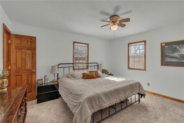 bedroom with carpet floors and ceiling fan