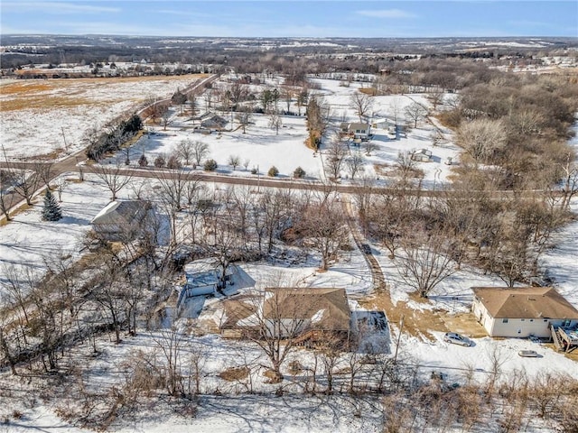 view of snowy aerial view