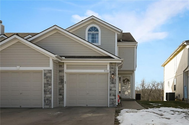 view of front of home featuring cooling unit