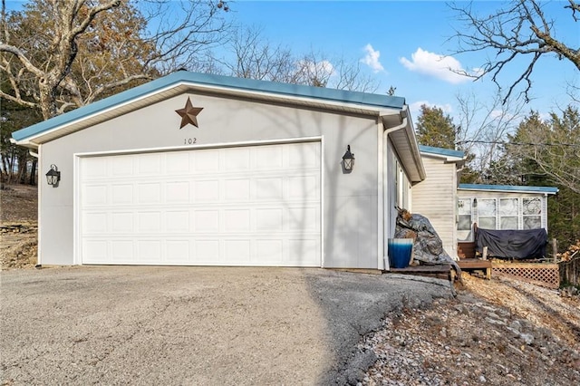 view of garage