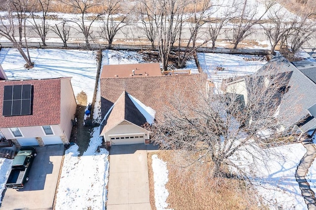 view of snowy aerial view