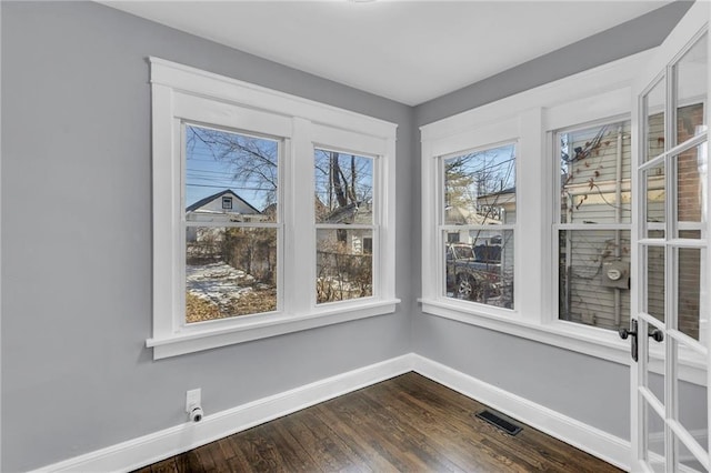 view of unfurnished sunroom