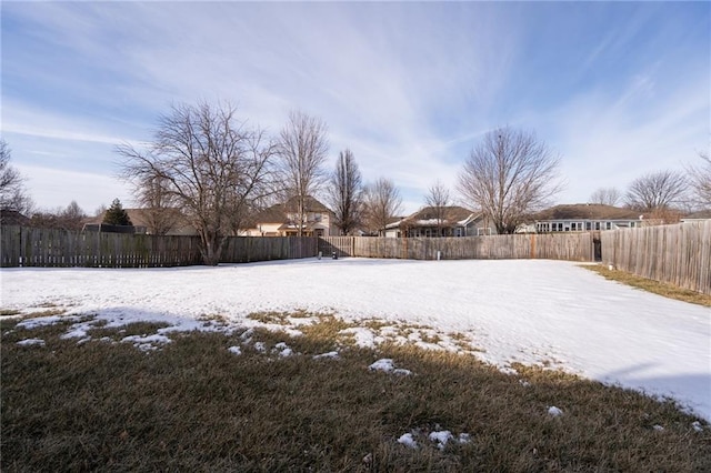 view of yard covered in snow