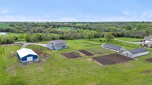 bird's eye view with a rural view