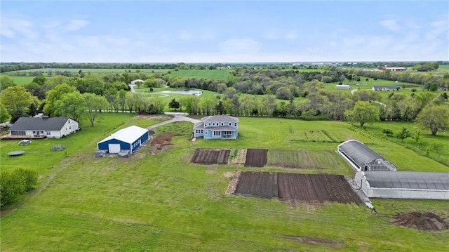 aerial view with a rural view