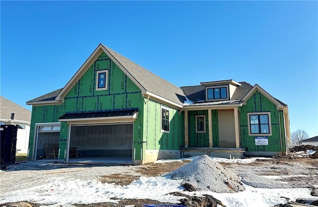 unfinished property with metal roof and a standing seam roof