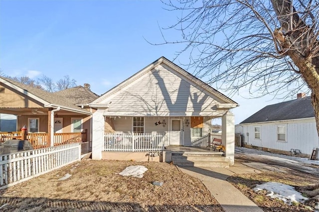 bungalow with covered porch