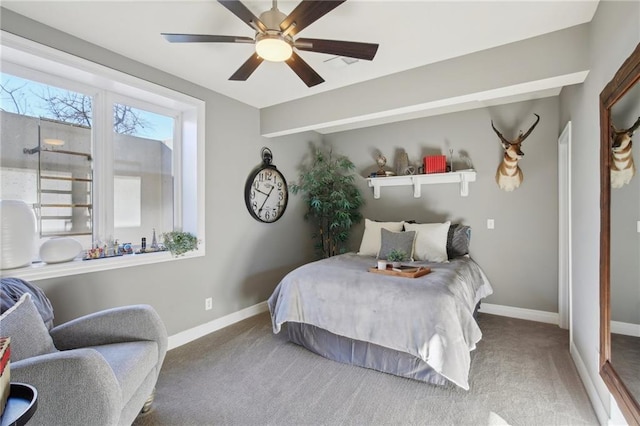 14110 Wingfoot Ct, Basehor, KS 66007 - bedroom featuring baseboards, a ceiling fan, and carpet flooring