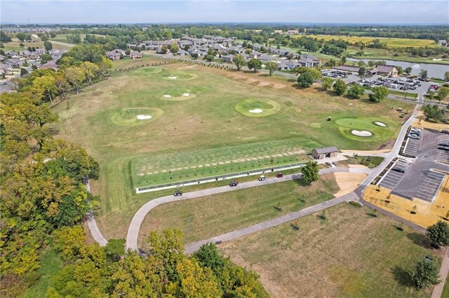 14110 Wingfoot Ct, Basehor, KS 66007 - drone / aerial view with view of golf course and a water view