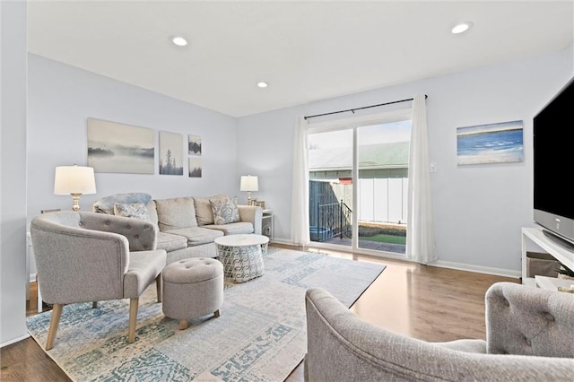 living room featuring hardwood / wood-style floors