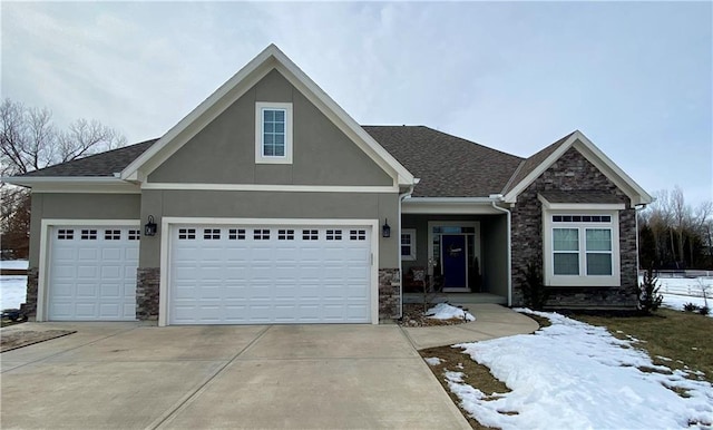 view of front of house with a garage