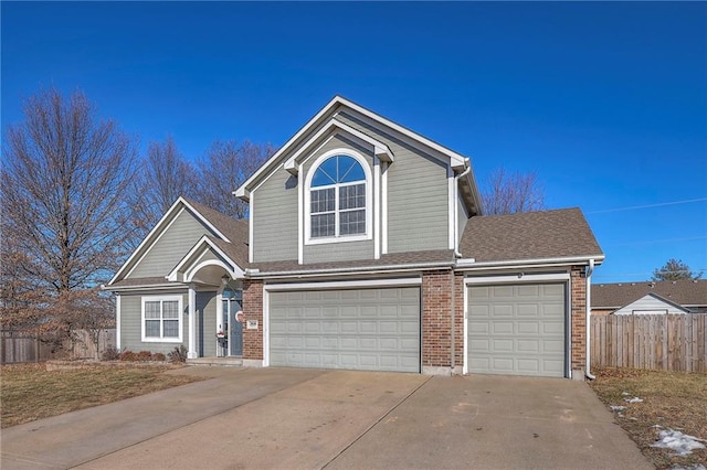 front of property featuring a garage