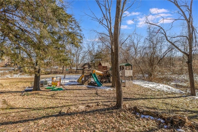 snow covered playground with playground community