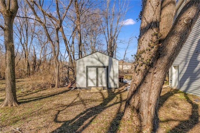 view of shed