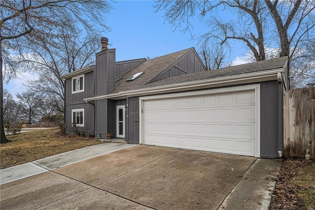 view of front of home with a garage