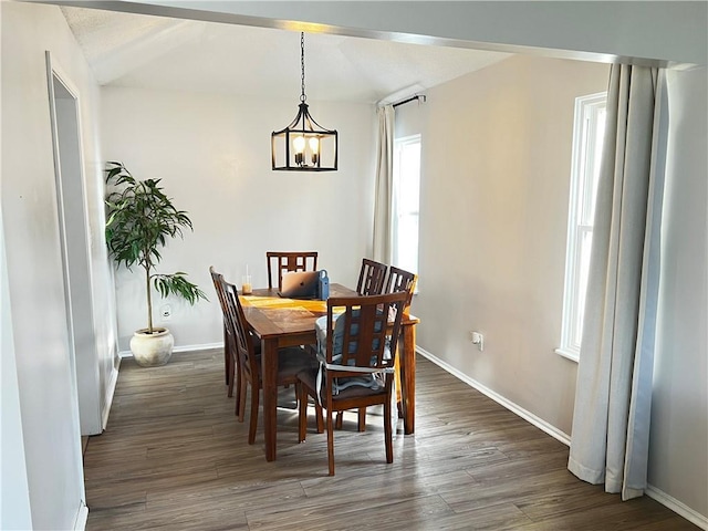 dining room featuring dark hardwood / wood-style flooring