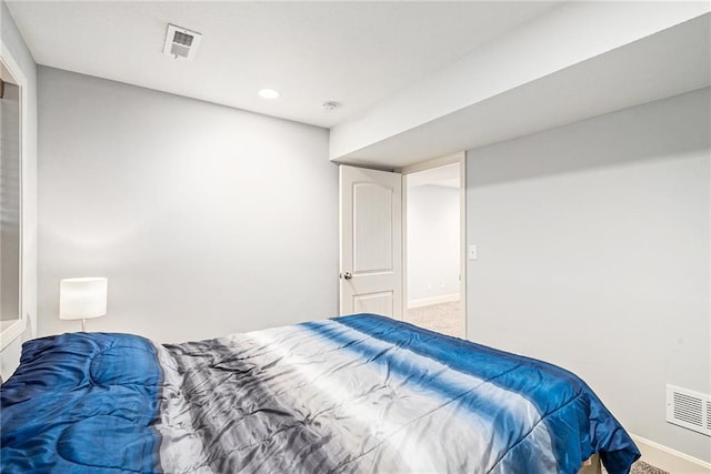 bedroom featuring carpet