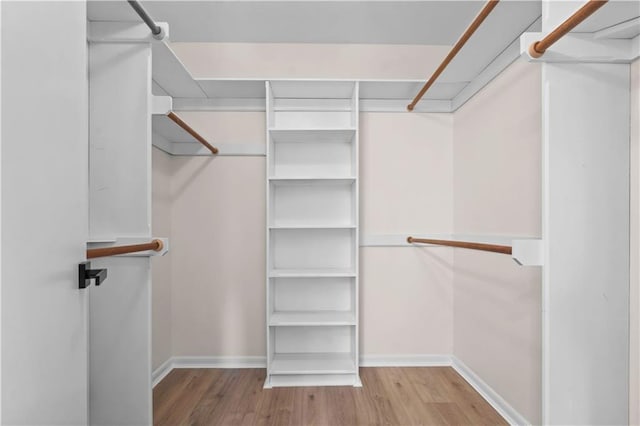 spacious closet with wood finished floors