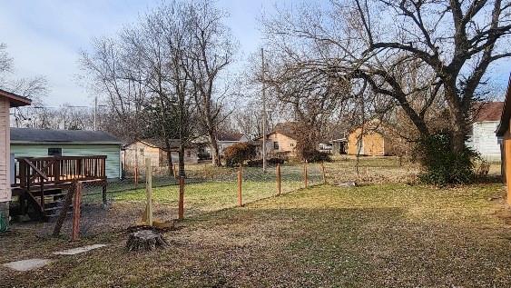 view of yard featuring a deck