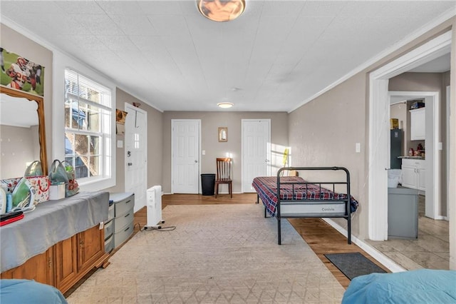 bedroom featuring ornamental molding