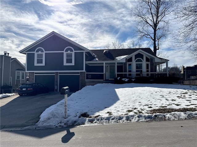 split level home with a garage